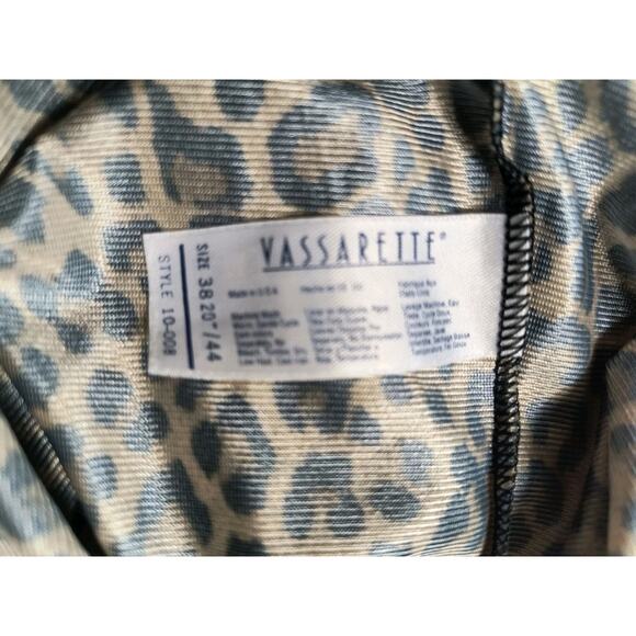 Vintage Vassarette Leopard Print Slip Dress - Size 38/20"/44  Satin Feel - Picture 6 of 7